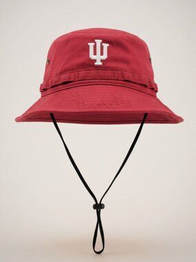 Indiana University IU Bucket Hat Red Boonie Hat Chin Strap Top of the World OSFM